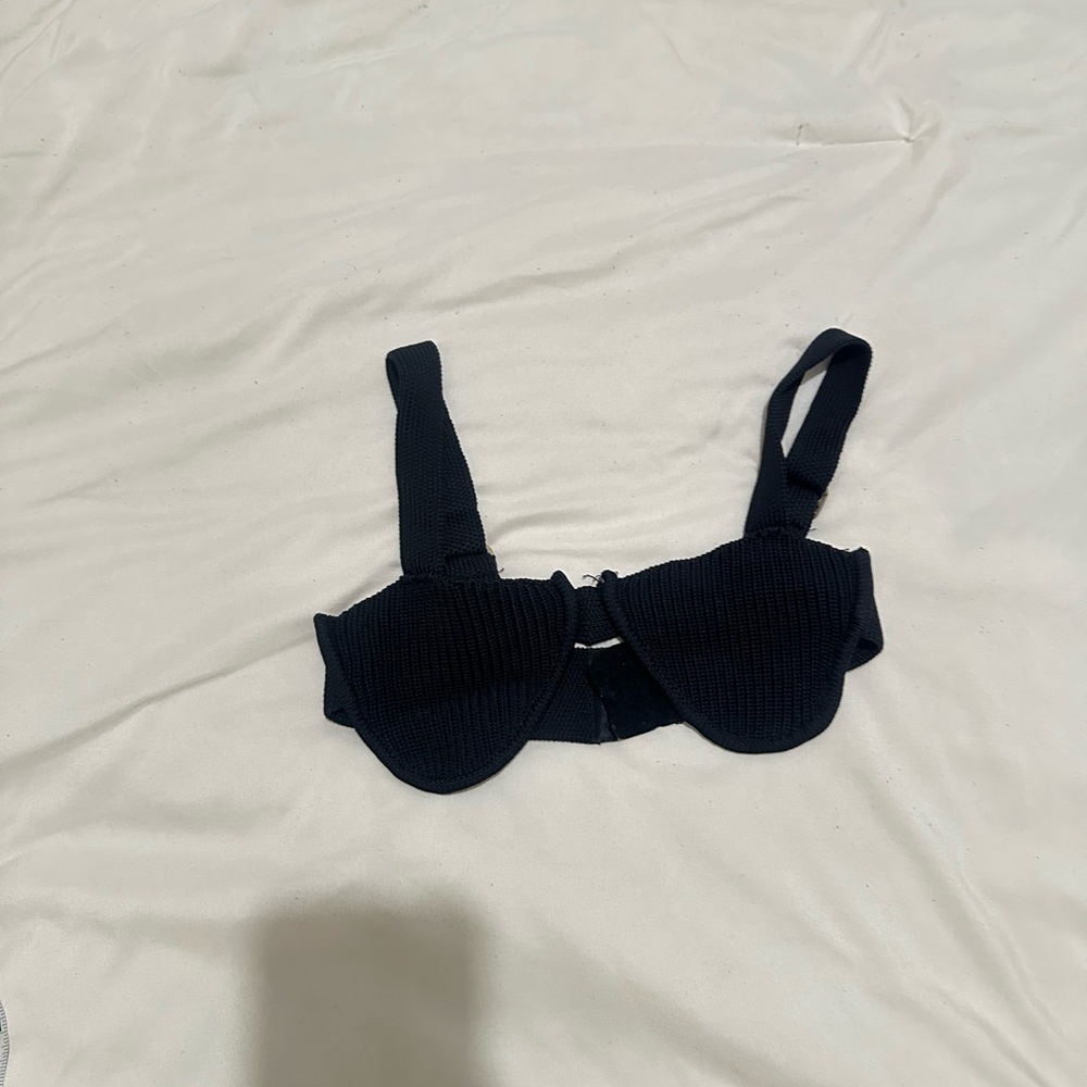 JLuxLabel Elegant Black Ribbed Bra